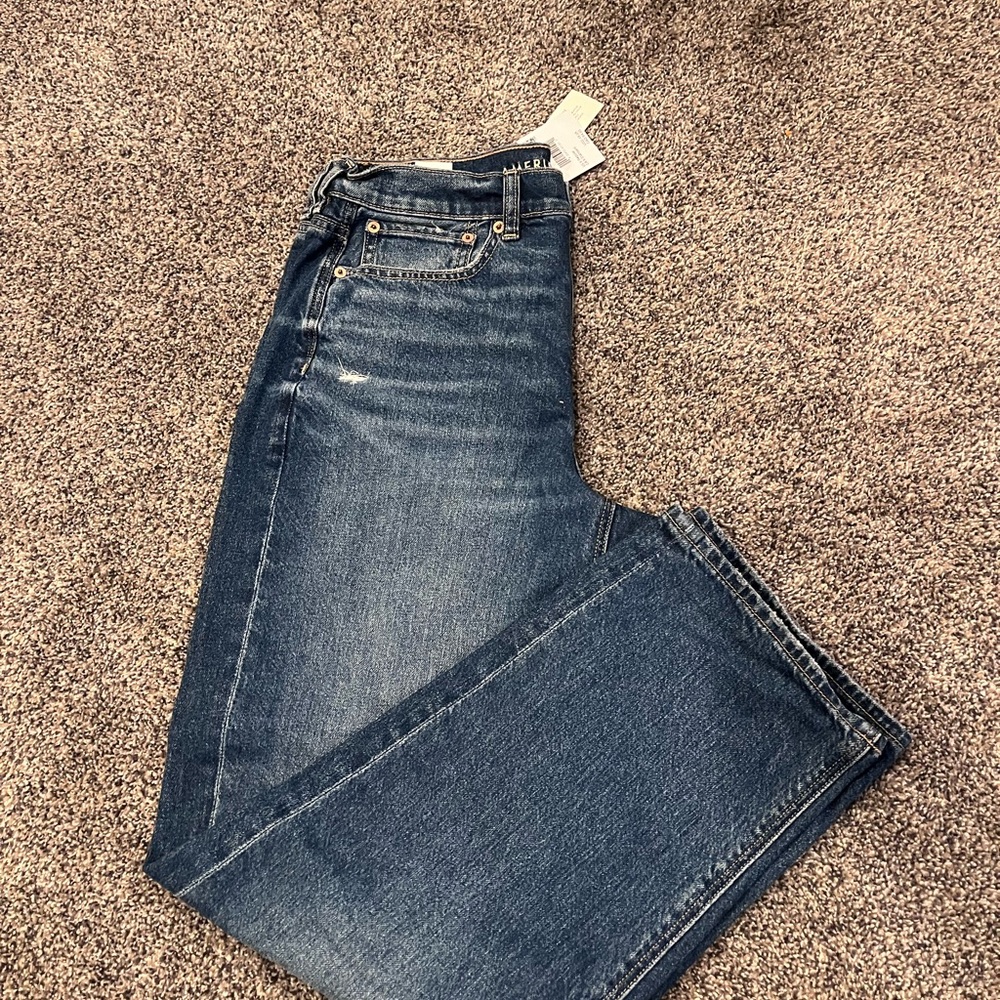 American Eagle Outfitters Dark Blue Straight Leg Jeans